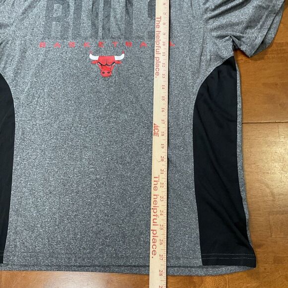 NBA Ultra Game Shirt Men's Large Chicago Bulls Gray With Logo Short Sleeve - Picture 3 of 8
